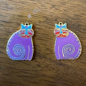 Vintage Laurel Burch Mythical Cat Earrings